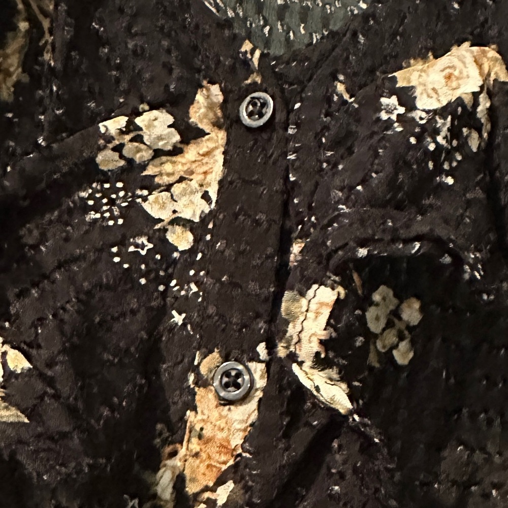 Maje Rider Midi Print on Black Floral Textured Dress Euro Size 36 - Picture 6 of 12